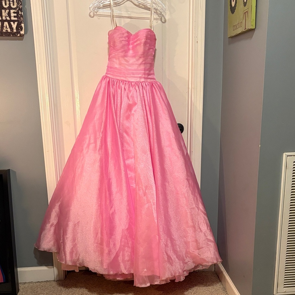Away Pink Strapless Prom Dress